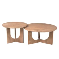 Furndea Salontafels|William Salontafel rond Naturel Mangohout 60cm