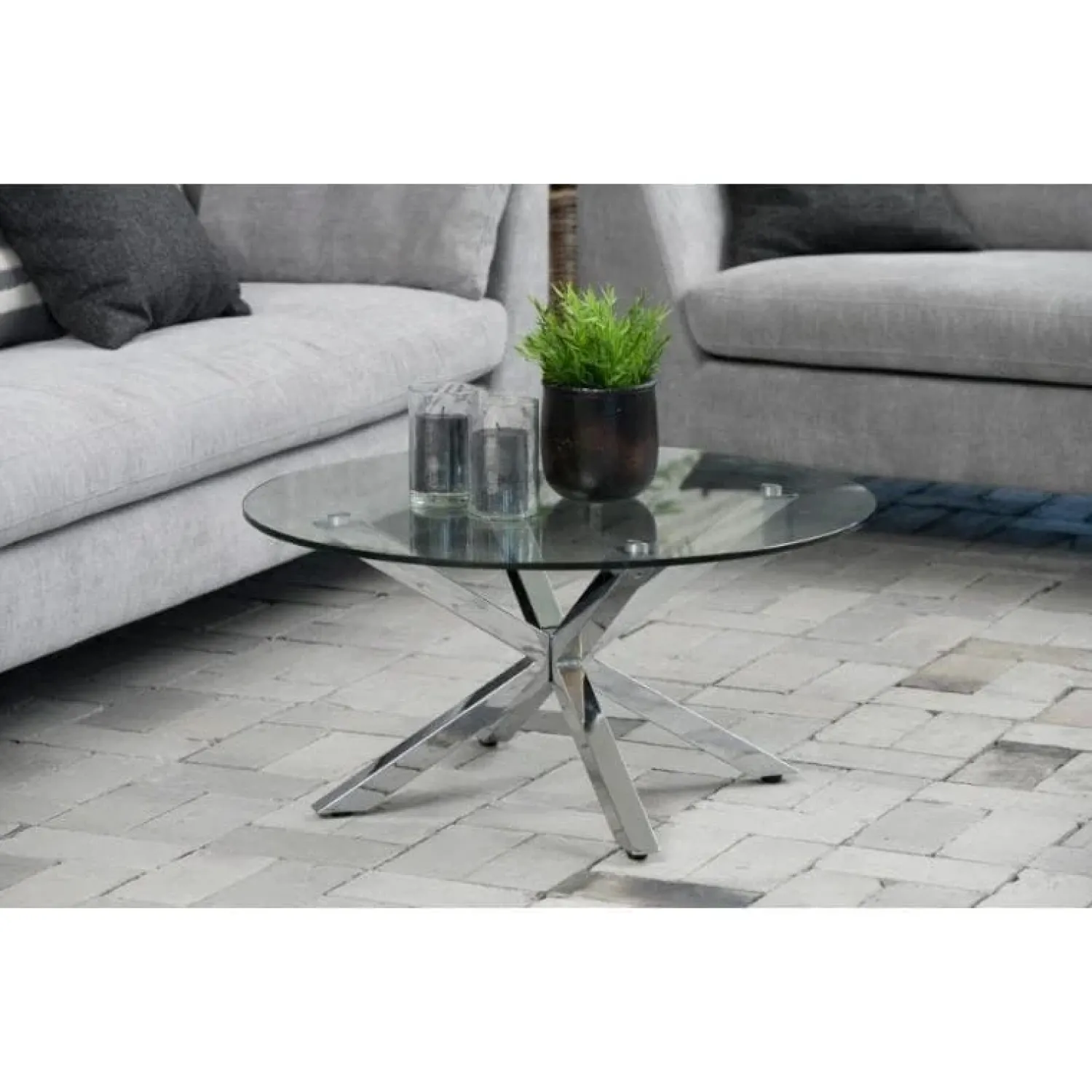 Nordhavn Salontafels|Willow Salontafel rond Glas 82cm
