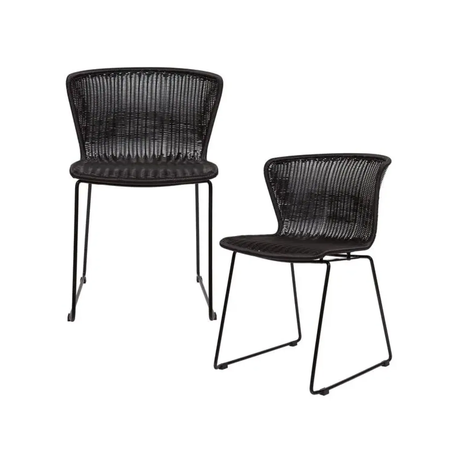 WOOOD Tuinstoelen|Wings Tuinstoel Zwart Set van 2