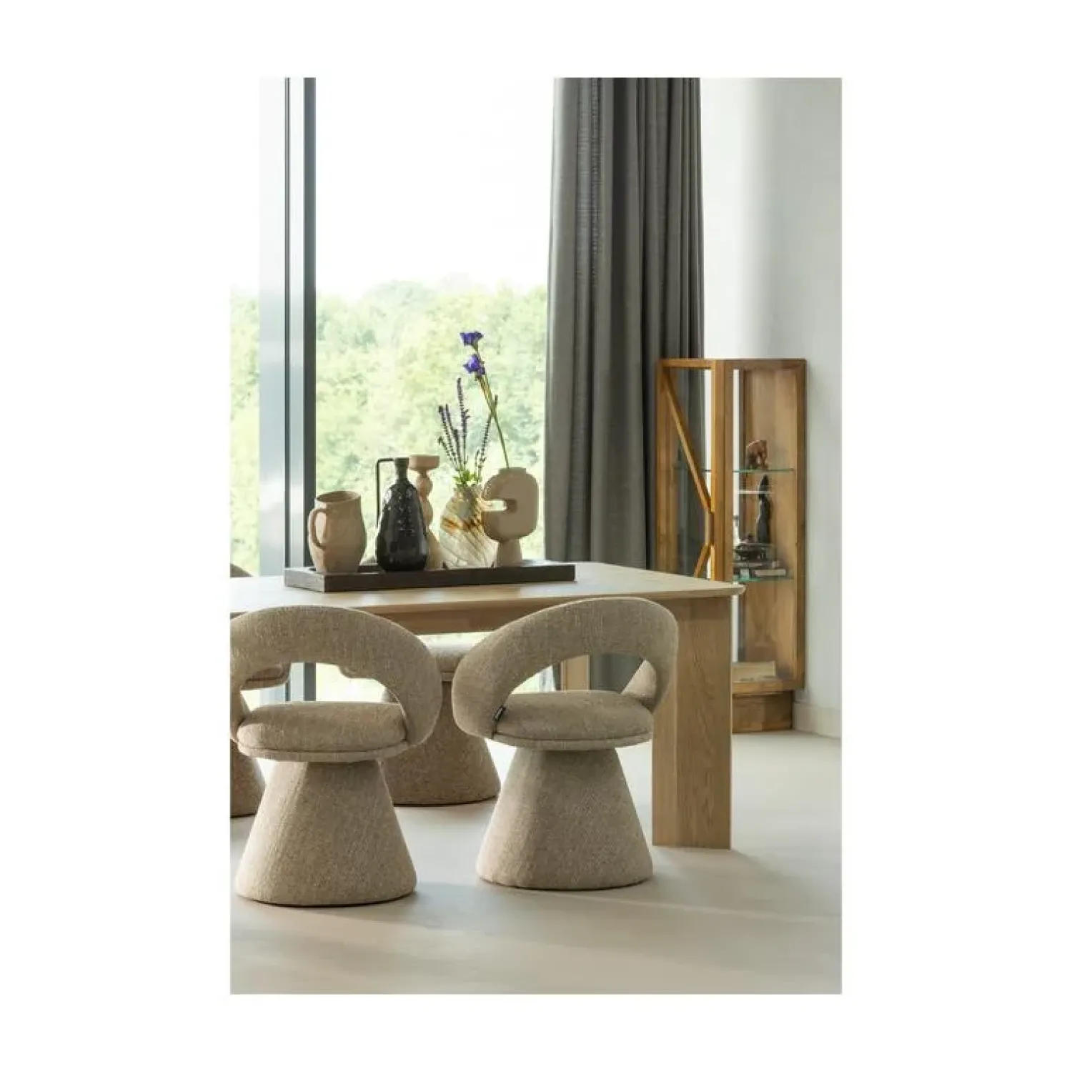 WOOOD Eetkamerstoelen|Winter Draaibare Eetkamerstoel Naturel Melange