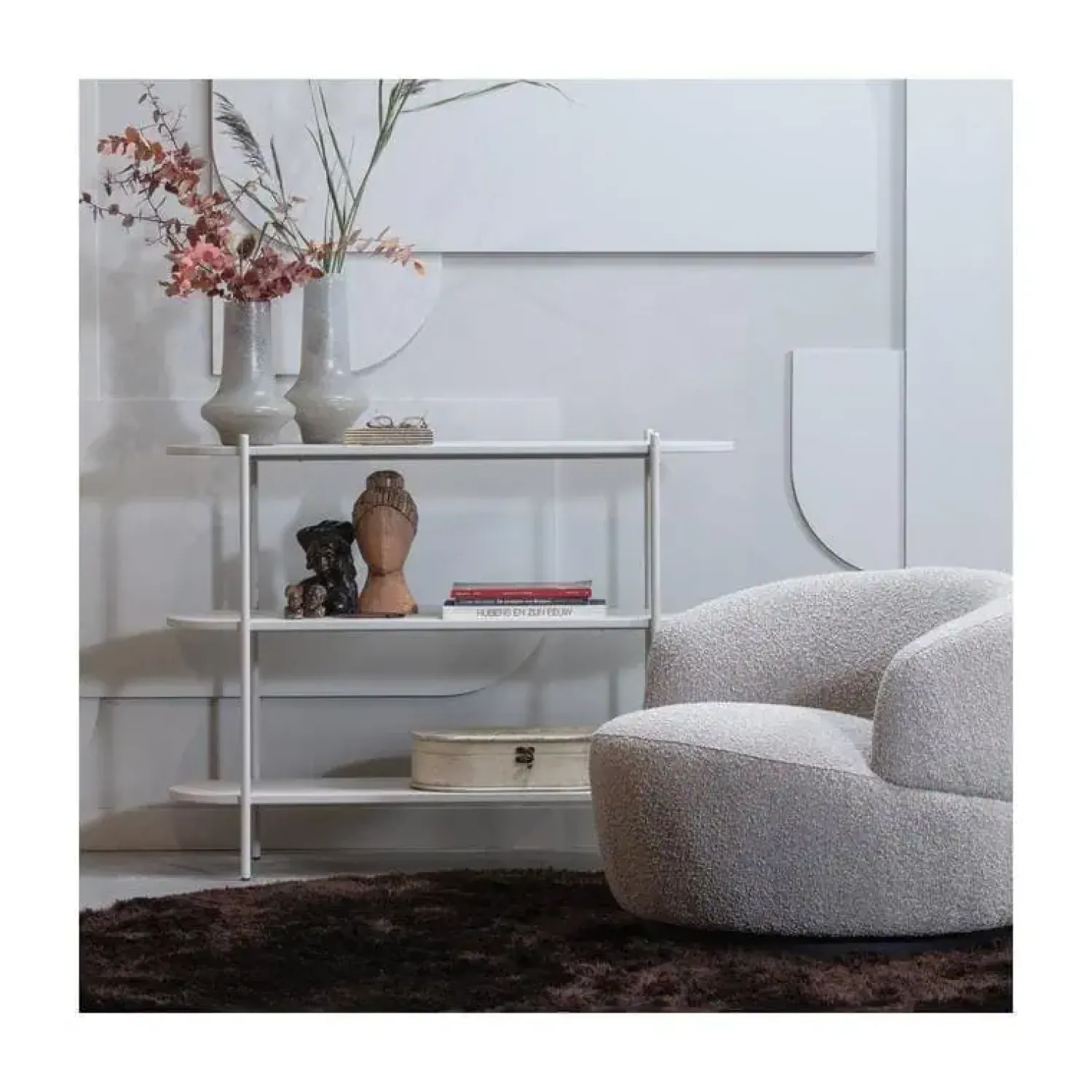WOOOD Fauteuils|Woolly Draaifauteuil Boucle Naturel Melange