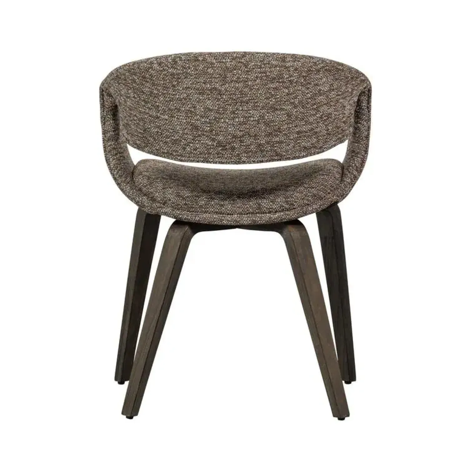 WOOOD Eetkamerstoelen|Yossi Eetkamerstoel bruin met houten poot donkerbruin