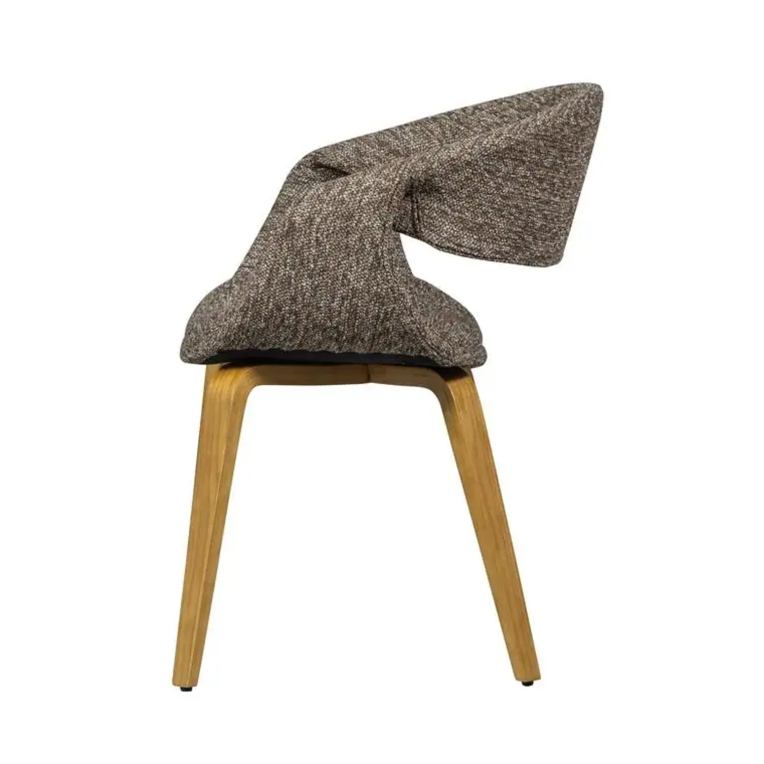 WOOOD Eetkamerstoelen|Yossi Eetkamerstoel bruin met houten poot naturel