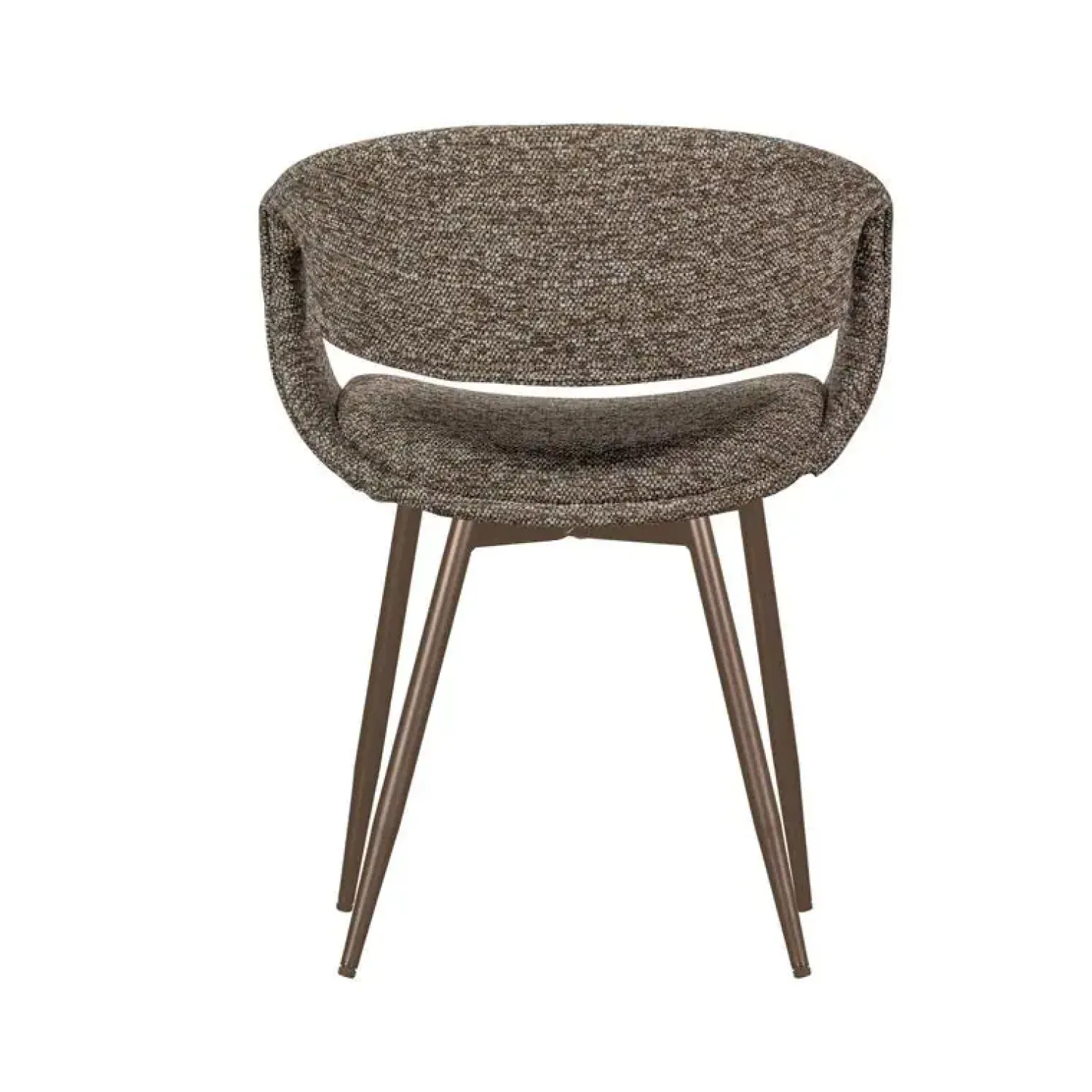 WOOOD Eetkamerstoelen|Yossi Eetkamerstoel bruin met metalen poot koper