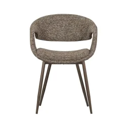 WOOOD Eetkamerstoelen|Yossi Eetkamerstoel bruin met metalen poot koper