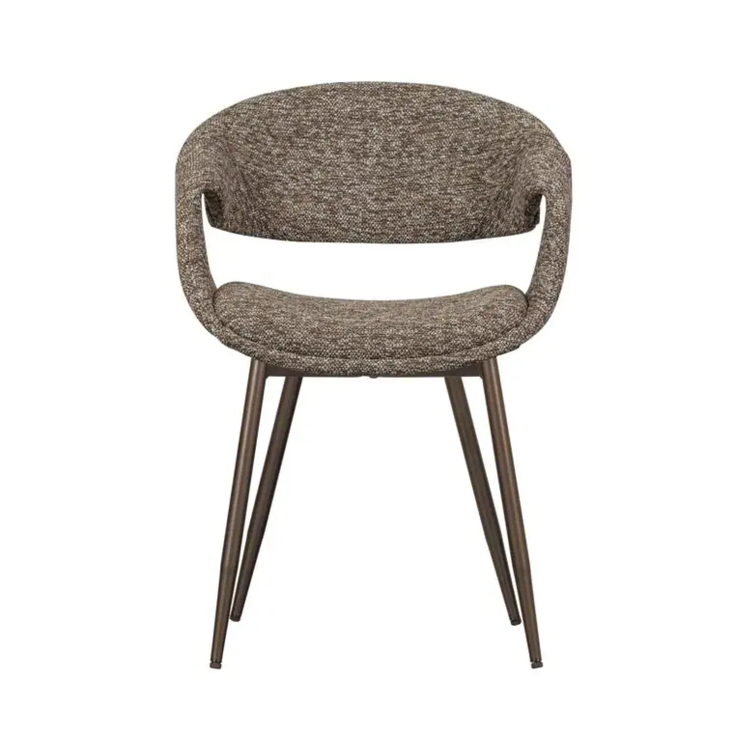 WOOOD Eetkamerstoelen|Yossi Eetkamerstoel bruin met metalen poot koper