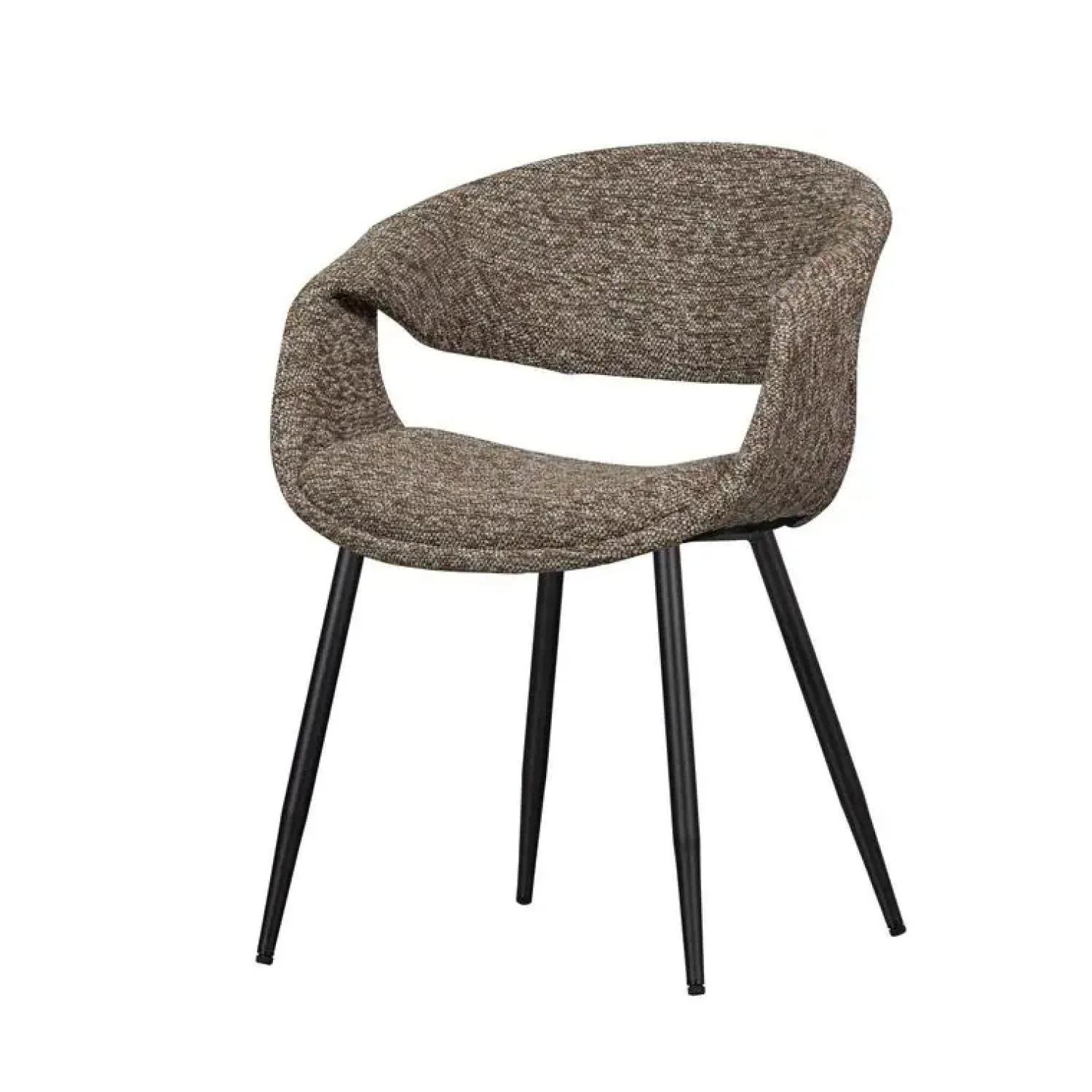 WOOOD Eetkamerstoelen|Yossi Eetkamerstoel bruin met metalen poot zwart