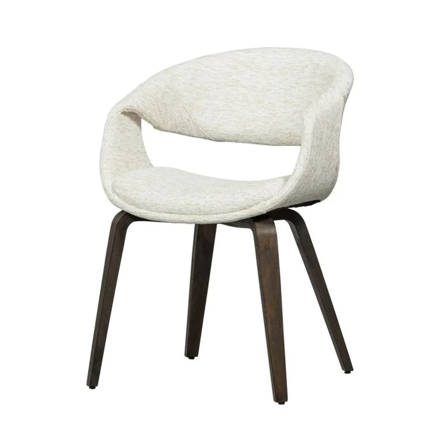 WOOOD Eetkamerstoelen|Yossi Eetkamerstoel naturel met houten poot donkerbruin