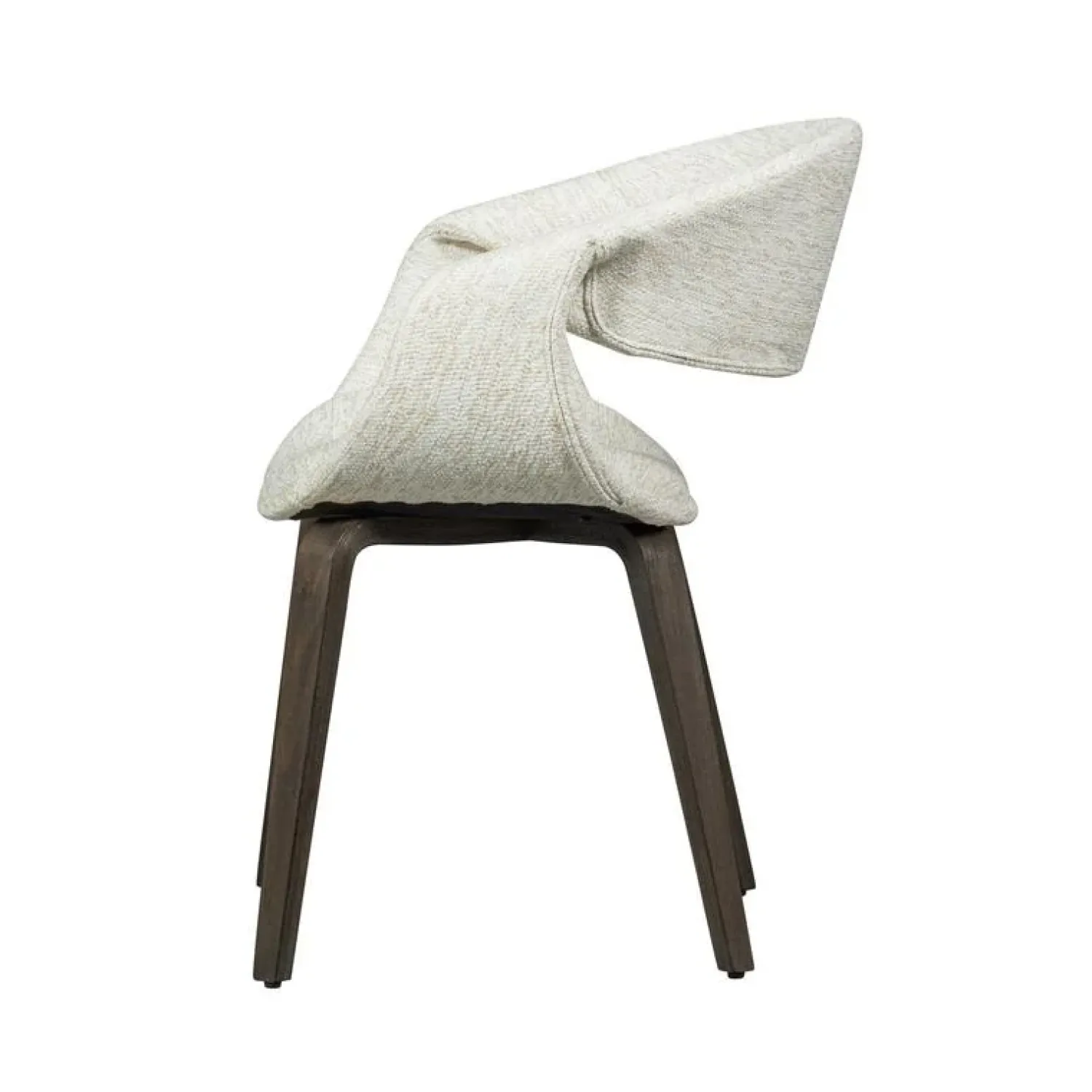 WOOOD Eetkamerstoelen|Yossi Eetkamerstoel naturel met houten poot donkerbruin