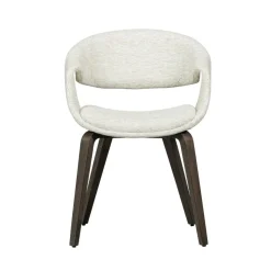 WOOOD Eetkamerstoelen|Yossi Eetkamerstoel naturel met houten poot donkerbruin