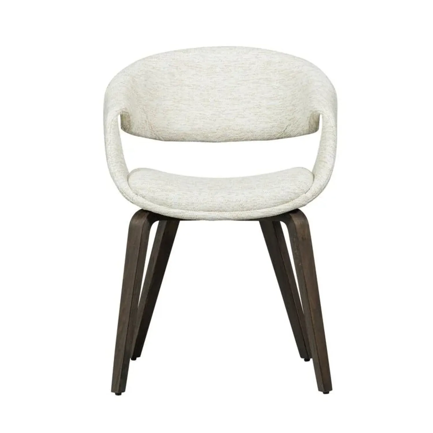 WOOOD Eetkamerstoelen|Yossi Eetkamerstoel naturel met houten poot donkerbruin