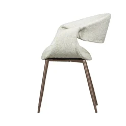 WOOOD Eetkamerstoelen|Yossi Eetkamerstoel naturel met metalen poot koper