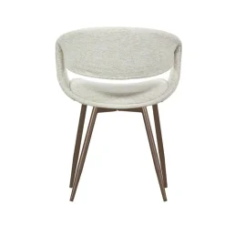 WOOOD Eetkamerstoelen|Yossi Eetkamerstoel naturel met metalen poot koper
