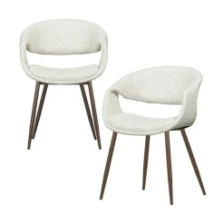 WOOOD Eetkamerstoelen|Yossi Eetkamerstoel naturel met metalen poot koper