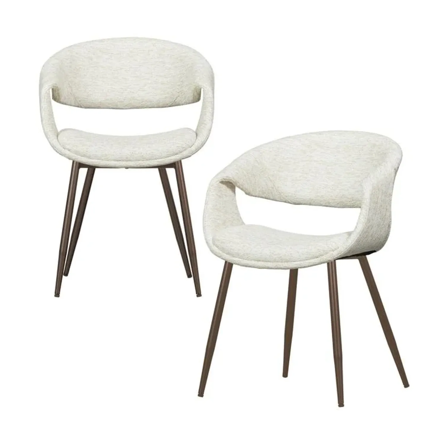 WOOOD Eetkamerstoelen|Yossi Eetkamerstoel naturel met metalen poot koper