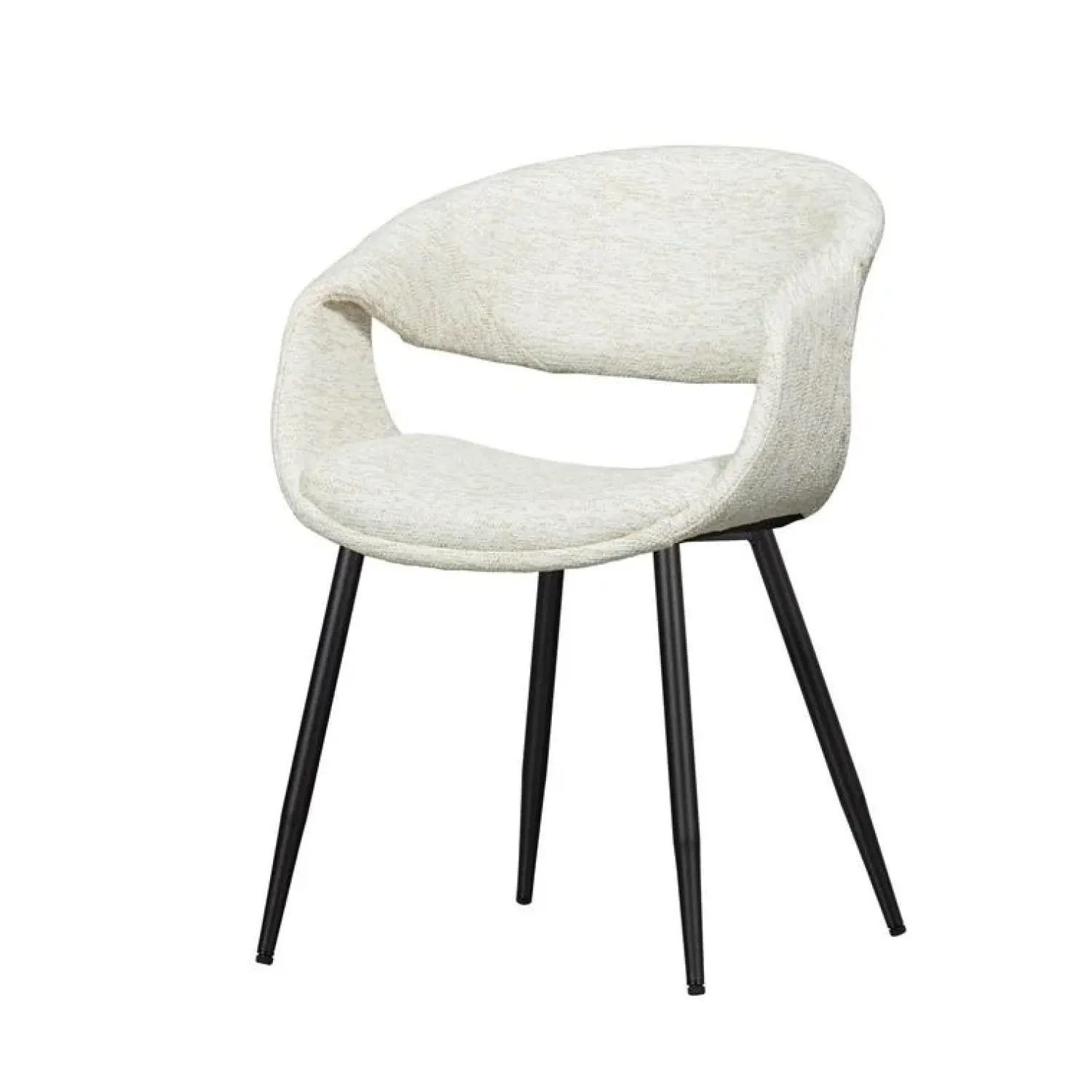 WOOOD Eetkamerstoelen|Yossi Eetkamerstoel naturel met metalen poot zwart