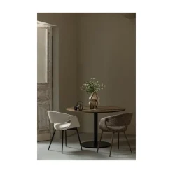 WOOOD Eetkamerstoelen|Yossi Eetkamerstoel naturel met metalen poot zwart