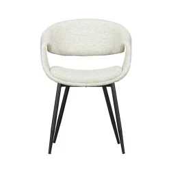 WOOOD Eetkamerstoelen|Yossi Eetkamerstoel naturel met metalen poot zwart