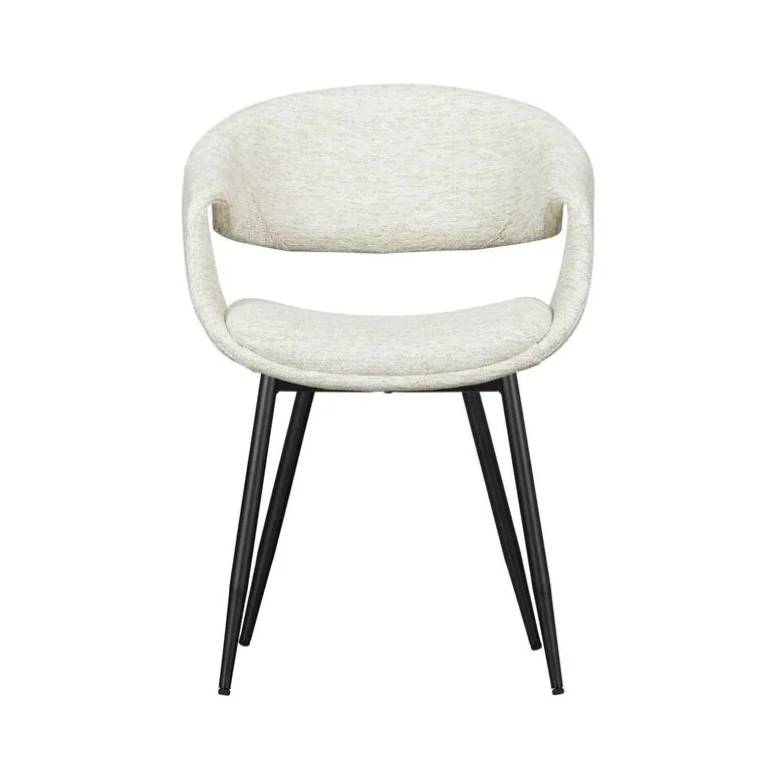 WOOOD Eetkamerstoelen|Yossi Eetkamerstoel naturel met metalen poot zwart