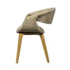 WOOOD Eetkamerstoelen|Yossi Eetkamerstoel zand met houten poot naturel