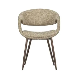 WOOOD Eetkamerstoelen|Yossi Eetkamerstoel zand met metalen poot koper