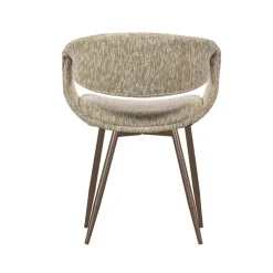 WOOOD Eetkamerstoelen|Yossi Eetkamerstoel zand met metalen poot koper