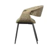 WOOOD Eetkamerstoelen|Yossi Eetkamerstoel zand met metalen poot zwart