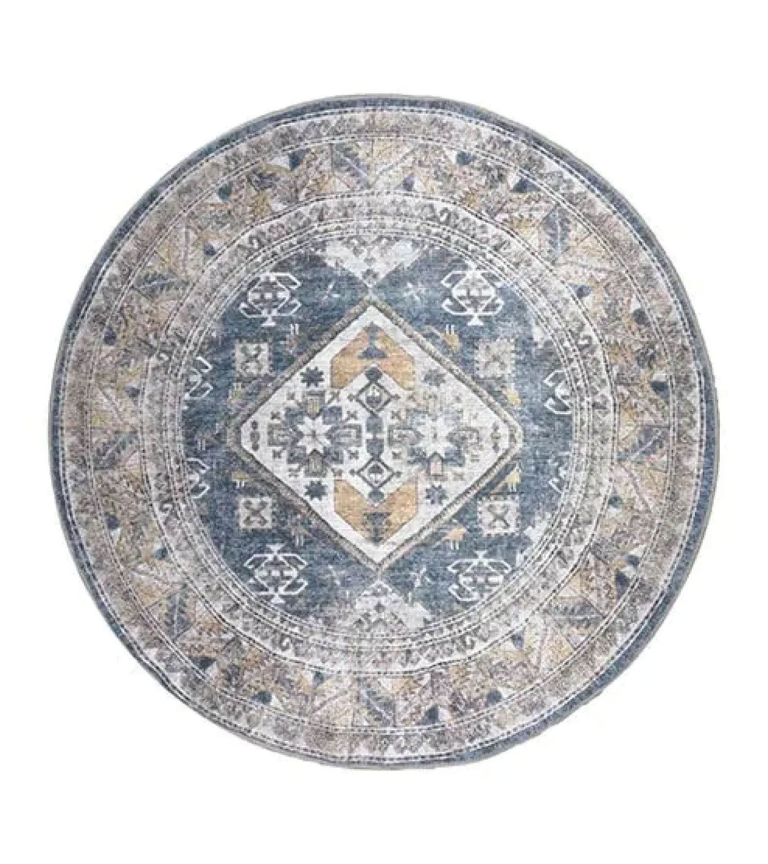 Decor 88 Vloerkleden|Zareen vloerkleed vintage rond blauw 2