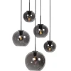 Steinmex Hanglampen|Glazen Hanglamp|Zavi 5-lichts Getrapte Hanglamp Smoke Bol