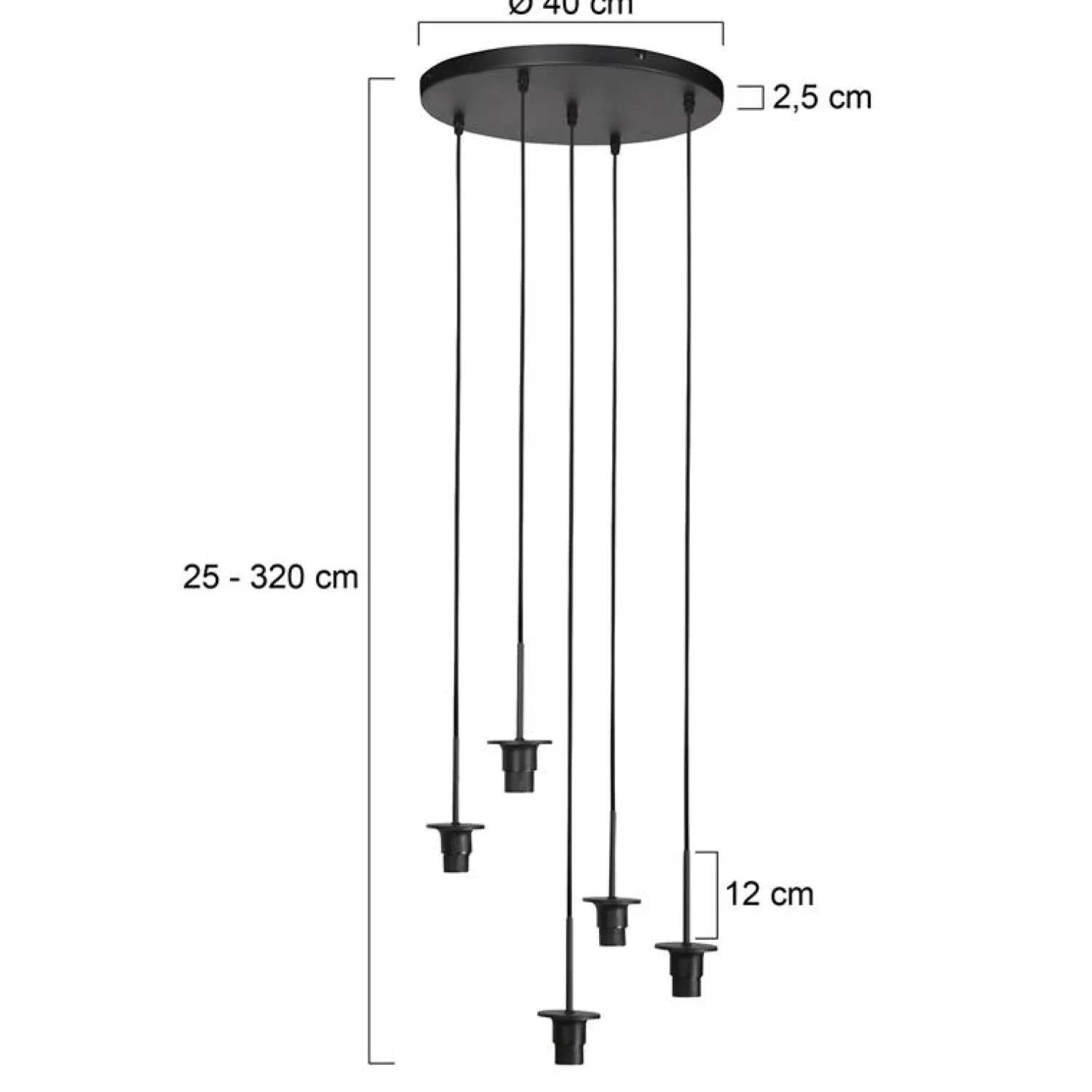 Steinmex Hanglampen|Glazen Hanglamp|Zavi 5-lichts Getrapte Hanglamp Geribbeld Amberglas