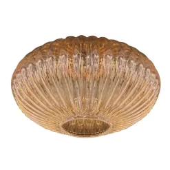 Steinmex Hanglampen|Glazen Hanglamp|Zavi 5-lichts Getrapte Hanglamp Geribbeld Amberglas