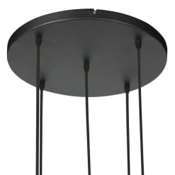 Steinmex Hanglampen|Zavi 5-lichts Getrapte Hanglamp Crème Stof