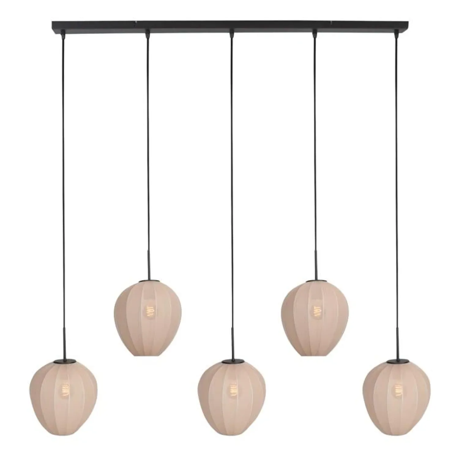 Steinmex Hanglampen|Zavi 5-lichts Hanglamp Crème Stof