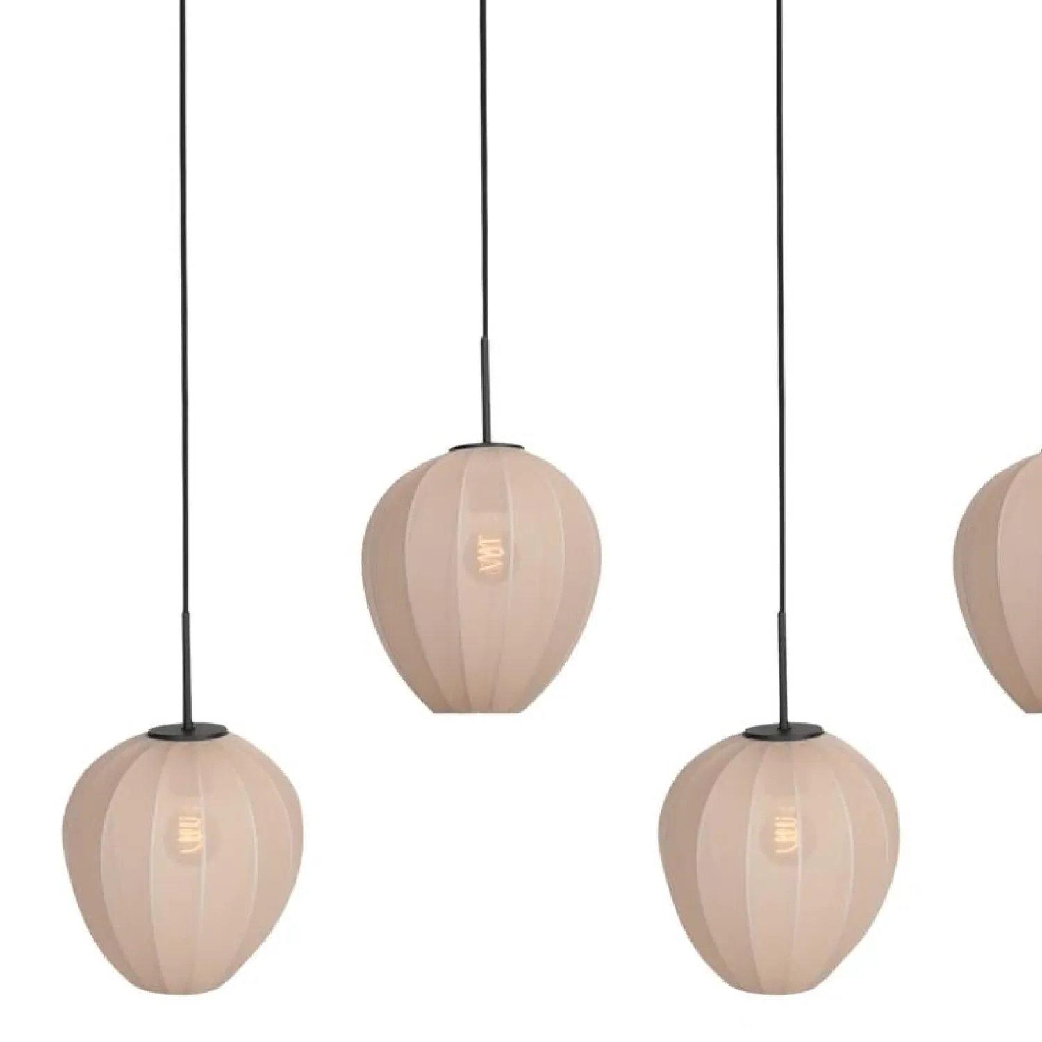 Steinmex Hanglampen|Zavi 5-lichts Hanglamp Crème Stof