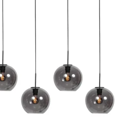 Trading Lighting Hanglampen|Glazen Hanglamp|Zavi 5-lichts Hanglamp Smoke Bol