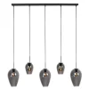 Steinmex Hanglampen|Glazen Hanglamp|Zavi 5-lichts Hanglamp Smoke Langwerpig