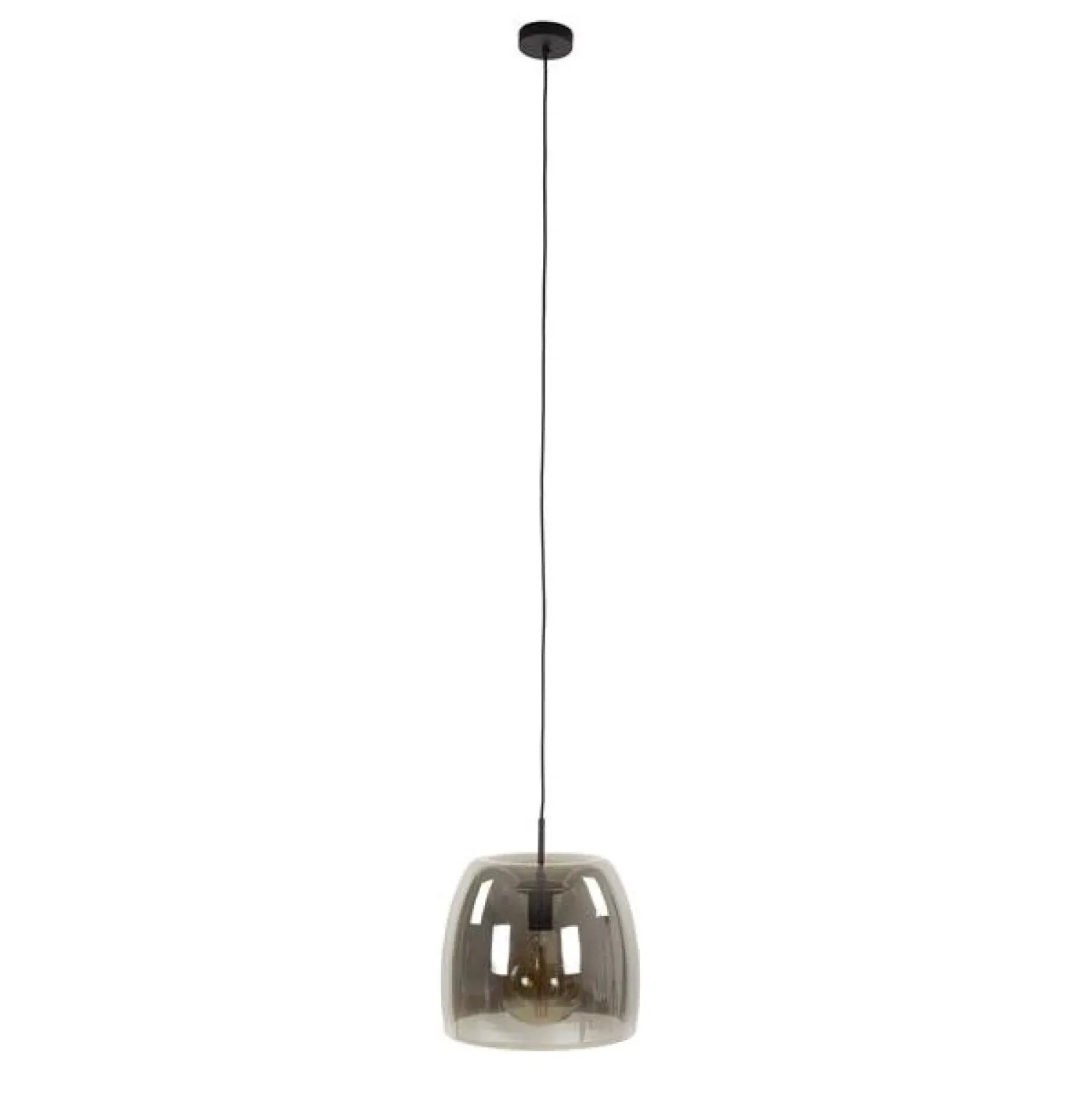 Kalfort Hanglampen|Glazen Hanglamp|Zeldana 1-lichts Hanglamp Smoke glas