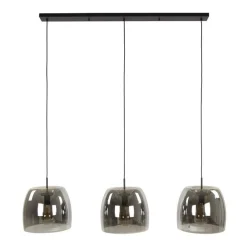 Kalfort Hanglampen|Glazen Hanglamp|Zeldana 3-lichts Hanglamp Smoke glas