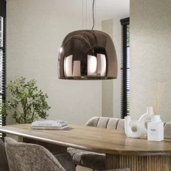 Trading Lighting Hanglampen|Glazen Hanglamp|Zeldana 1-lichts Hanglamp XL Koper Glas