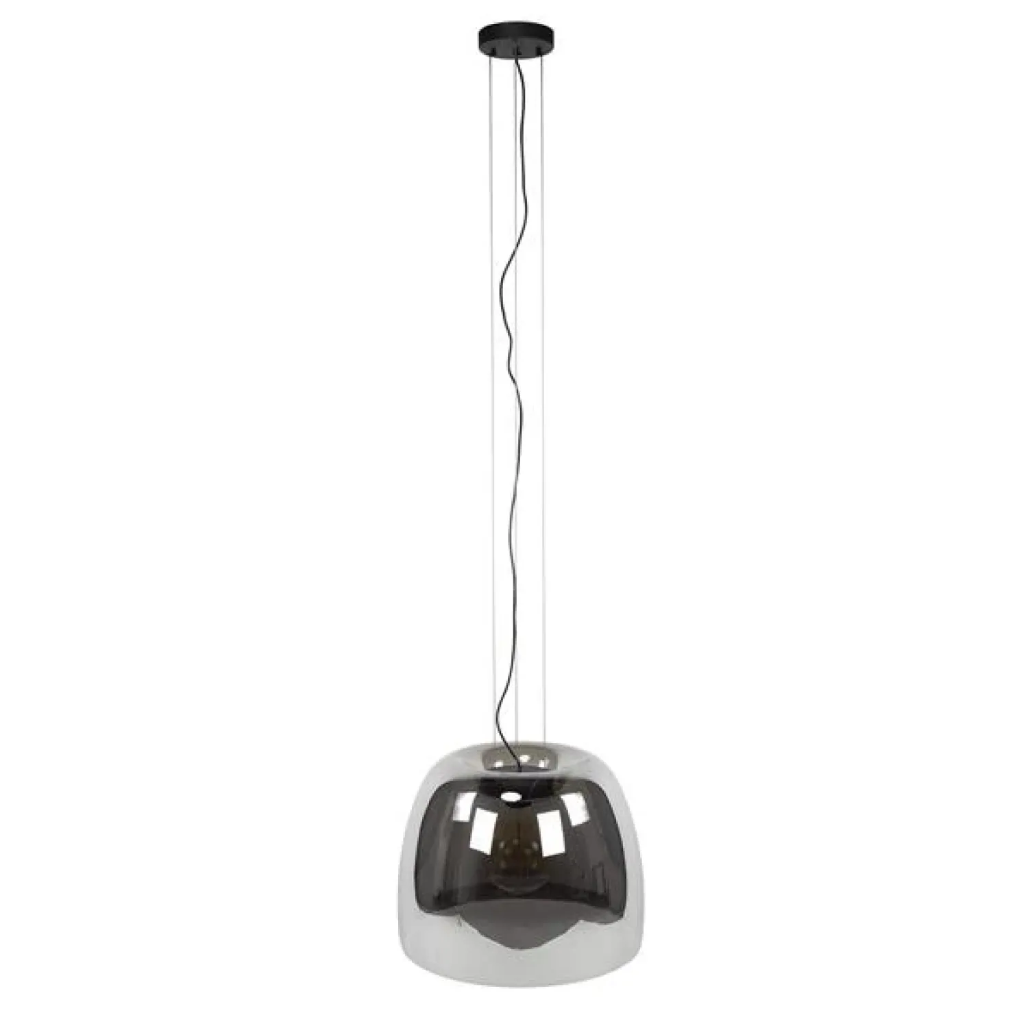 Steinmex Hanglampen|Glazen Hanglamp|Zeldana 1-lichts Hanglamp XL Smoke Glas