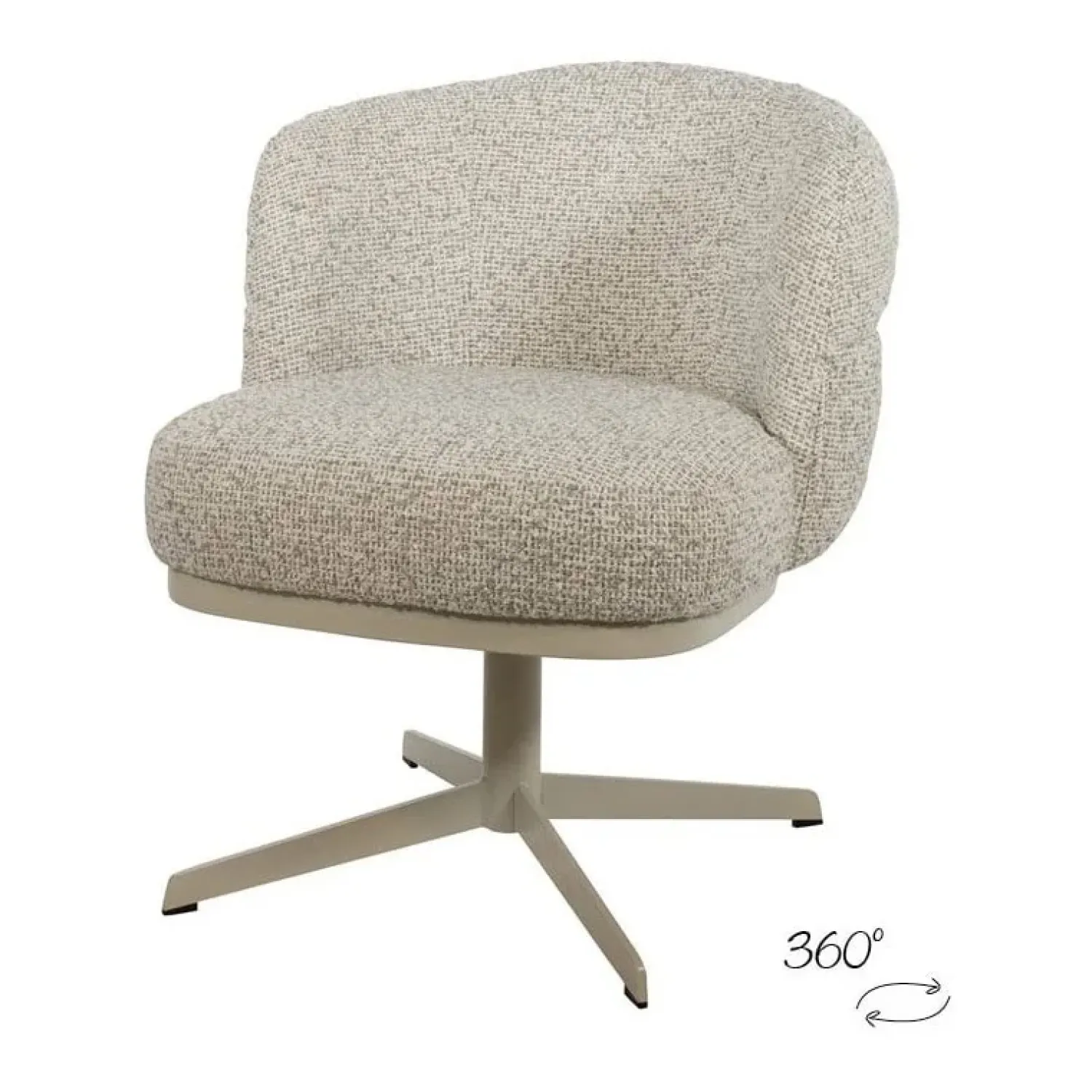 Mysons Eetkamerstoelen|Zion eetkamerfauteuil draaipoot Creme