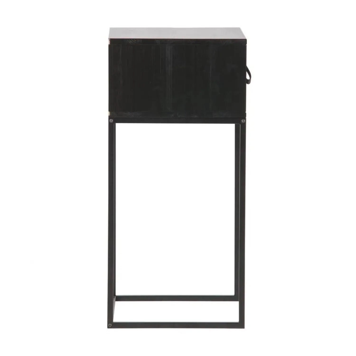 WOOOD Nachtkastjes|Industriele Kasten|Zola Nachtkastje met Lade Zwart 40cm