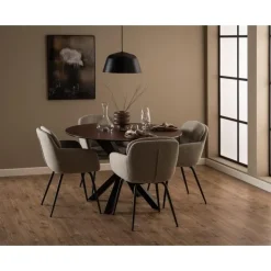 Nordhavn Eettafels|Zuvio Eettafel Rond Bruin Keramiek 120cm
