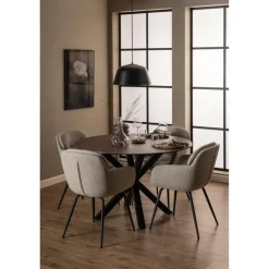 Nordhavn Eettafels|Zuvio Eettafel Rond Bruin Keramiek 120cm