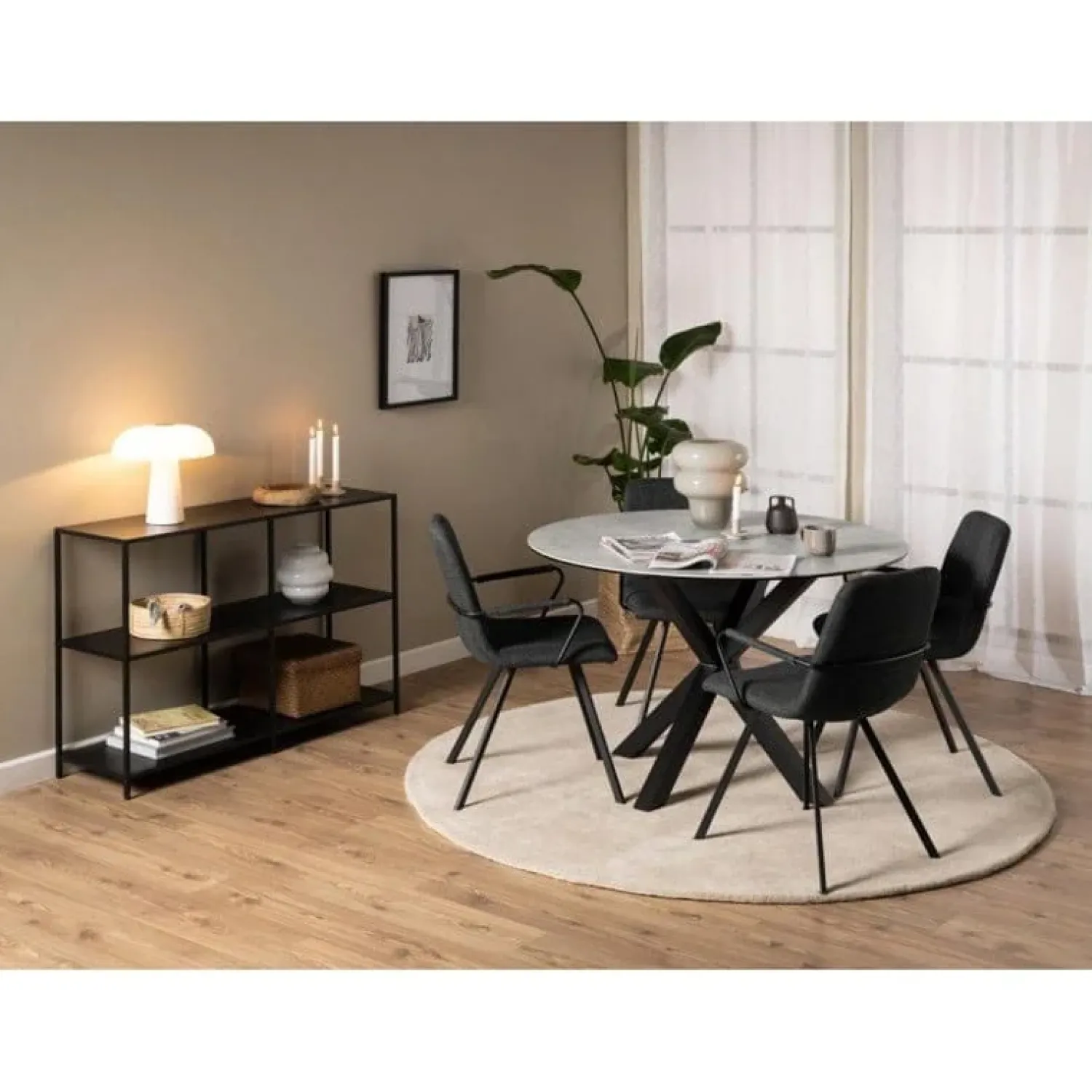 Nordhavn Eettafels|Zuvio Eettafel Rond Grijs Keramiek 120cm