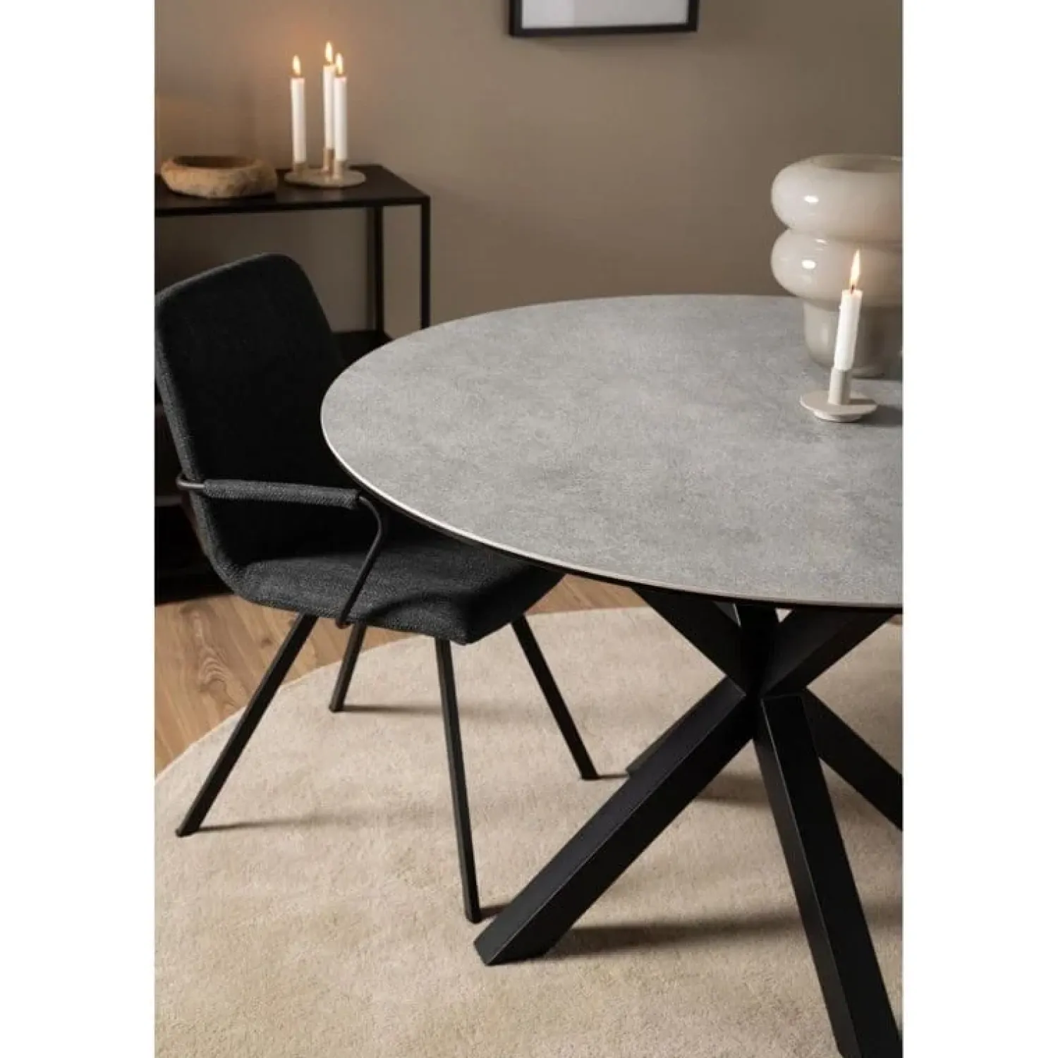 Nordhavn Eettafels|Zuvio Eettafel Rond Grijs Keramiek 120cm