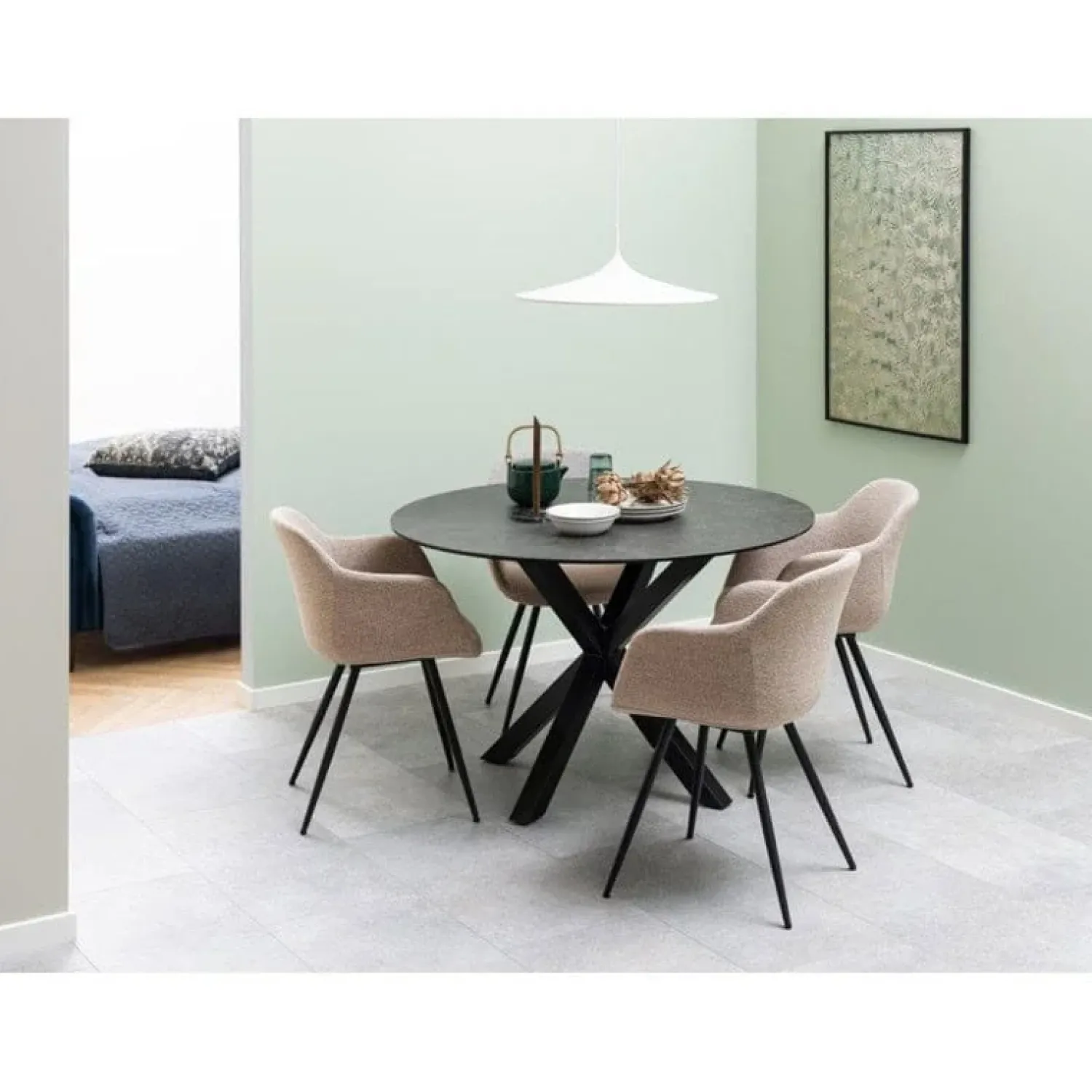 Nordhavn Eettafels|Zuvio Eettafel Rond Zwart Keramiek 120cm