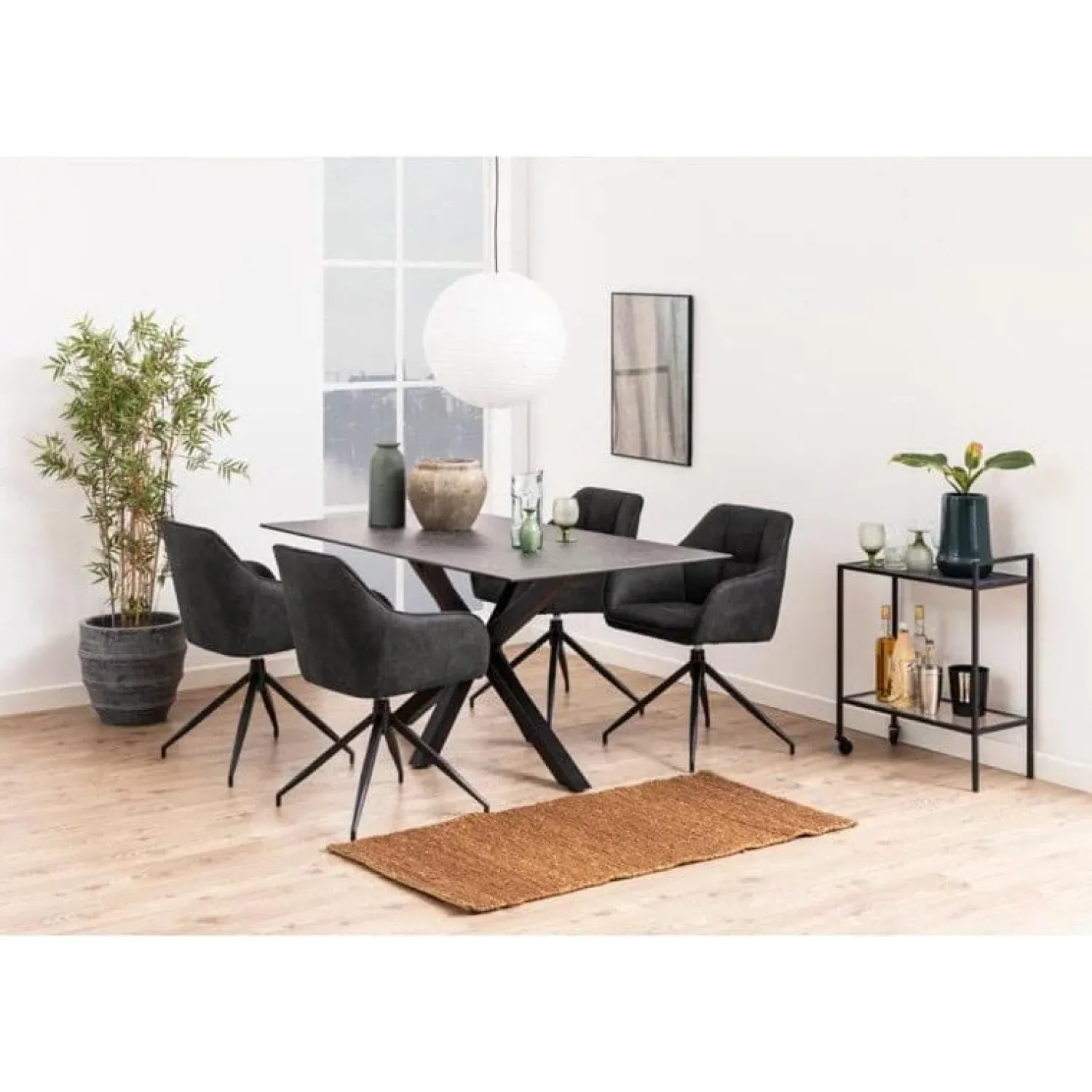 Nordhavn Eettafels|Zuvio Eettafel Zwart Keramiek 160cm