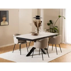 Nordhavn Eettafels|Zuvio Uitschuifbare Eettafel Wit Keramiek 240cm