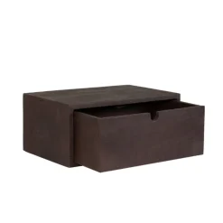 Label51 Nachtkastjes|Industriele Kasten|Zwevend Nachtkastje Hover Espresso Mangohout 45cm